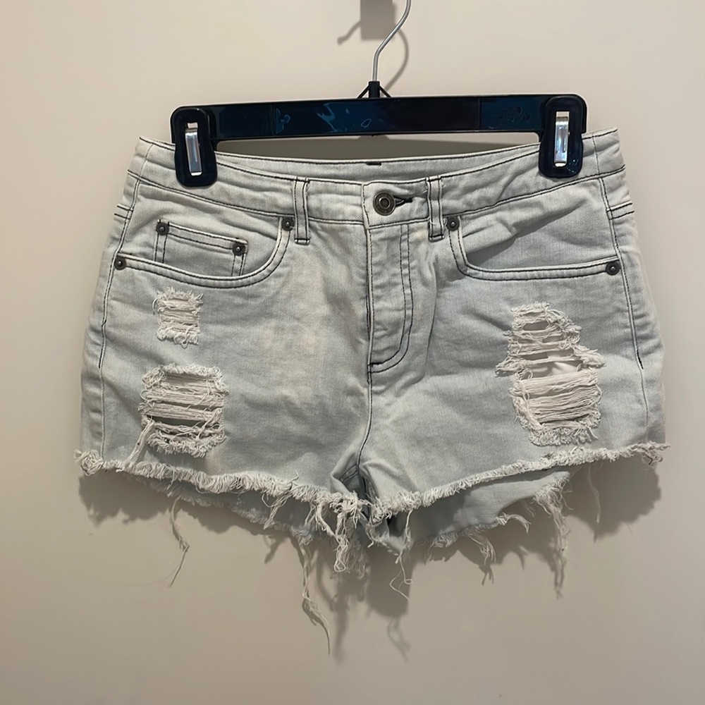 Distressed Jean shorts
